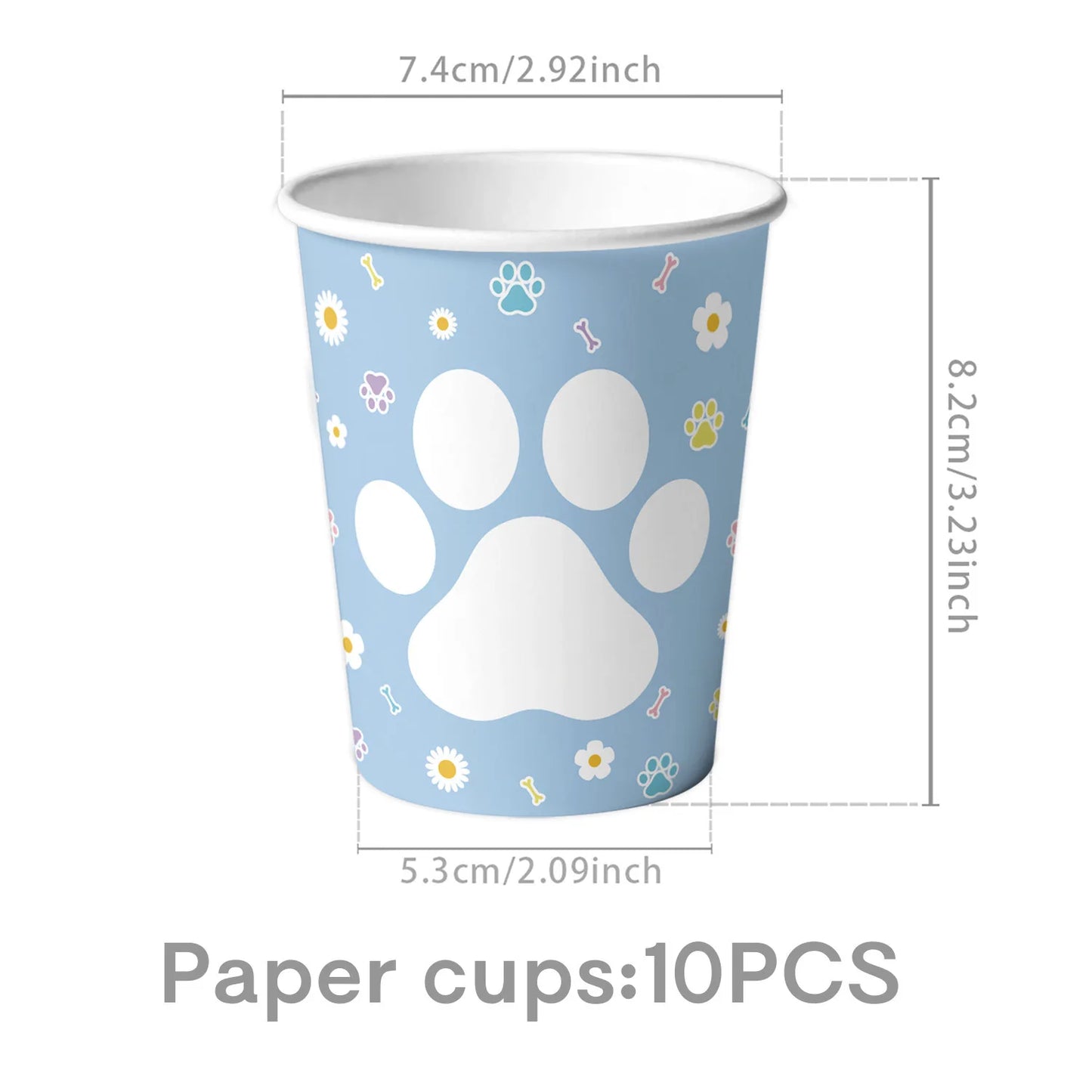 Dog Puppy Theme Party Tableware Color Paw Print Paper Cups Plates Banner 1st-3th Dog Birthday Party Baby Shower Decor