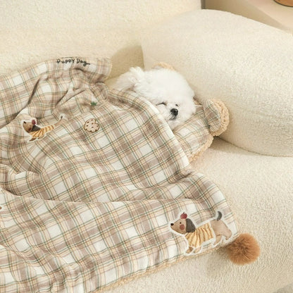 2pcs/set New Style Pet Sleeping Pad Winter Dog Blanket Cat Cushion Universal Comfortable Dog Quilt with Pillow Pet Supplies