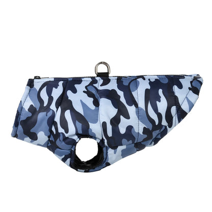 the CAMO COLDFRONT JACKET - Winter Dog Clothes for Medium/Large Dogs, Jacket Waterproof Labrador Coat, Camouflage Print Golden Retriever Outfits, Pet Costume