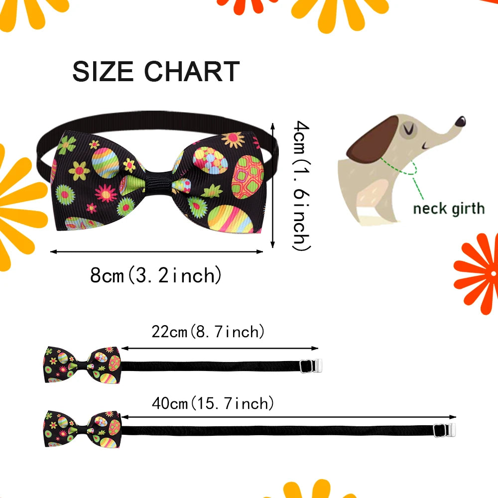 the EASTER BOWTIE - 50/100PCS Dog Easter Bow Tie, Small Dog Bow Tie, Rabbit Easter Eggs Pet Dog/Cat/Puppy Bowties, Collar Cute Holiday Pet Supplies