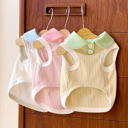 the PUPCHIC POLO VEST - Puppy Summer Clothes for Small Dog, Pet Dog Polo Shirt, Cat/Dog Cooling Vest, Chihuahua/Yorkshire/Bichon Clothing, Girls Dog T-Shirt