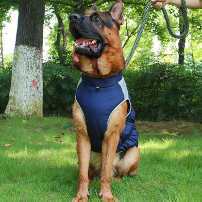 Big Dog Jacket with Harness Waterproof Pet Clothes for Medium Large Dogs Coat Reflective Labrador Pug Costume Pets Supplies