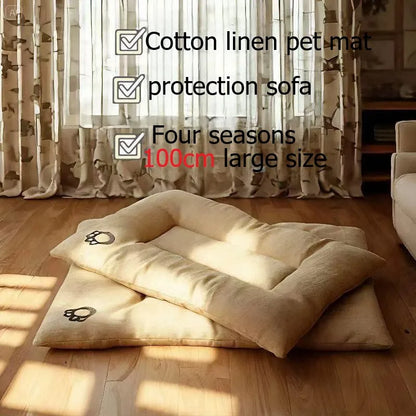 Dog Pet Beds Extra Large Dog Bed Sofa Cat Bed Four Season Cotton linen Mat Scratch-resistant wear-resistant Pet Cushion Cat Mat