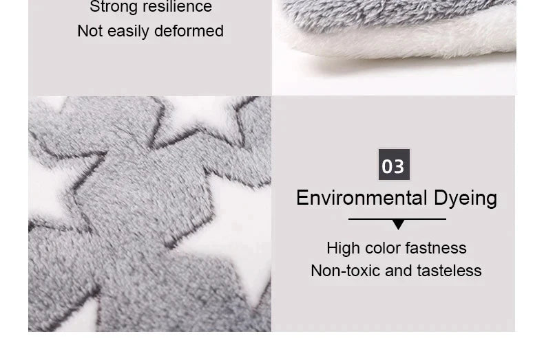 Pet Sleeping Mat Dog Bed Cat Bed Soft Hair Thickened Blanket Pad Fleece Home Washable Warm Bear Pattern Blanket Pet Supplies