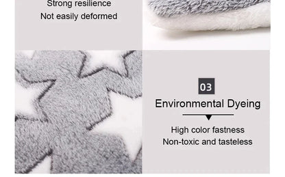 Pet Sleeping Mat Dog Bed Cat Bed Soft Hair Thickened Blanket Pad Fleece Home Washable Warm Bear Pattern Blanket Pet Supplies