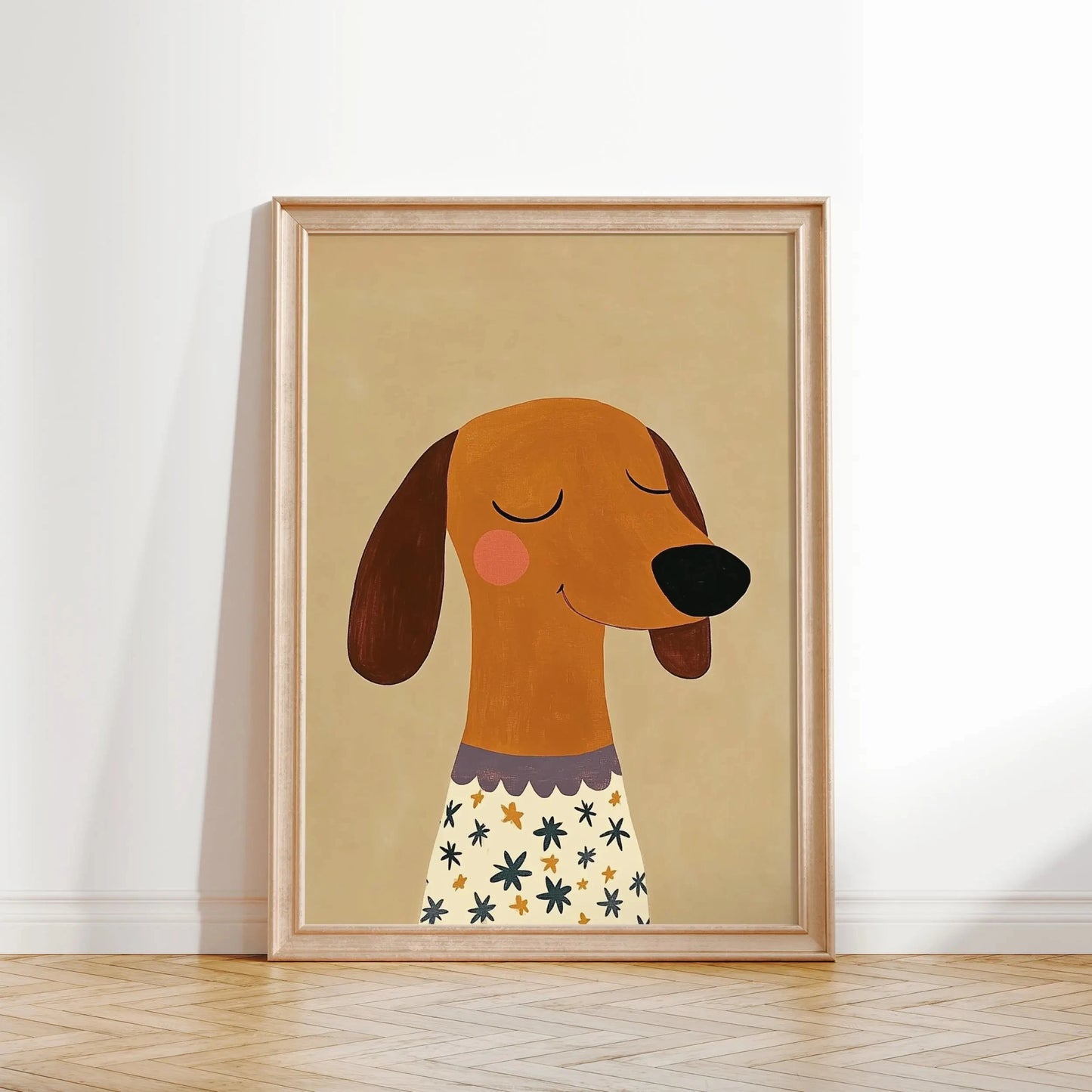 Minimalist Dog Aesthetics Poster Dachshund Bagel Hound Whippet Poodle Modern Pet Portrait Illustration Home Animal Decoration