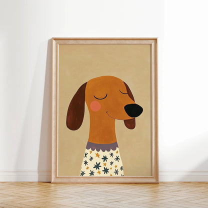 Minimalist Dog Aesthetics Poster Dachshund Bagel Hound Whippet Poodle Modern Pet Portrait Illustration Home Animal Decoration