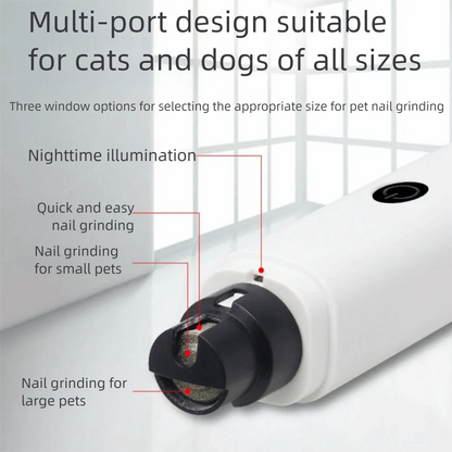 3 Colors Electric Pet Nail Grinder Quiet USB Charging Pet Nail Clipper with LED Safe Cat Grooming Clipper For Cats Dogs