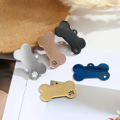 Personalized Dog Tag Stainless Steel Custom Engraved Bone Dog Charm For Pet Collar Dog Id Name Tag Gift Pendant Supplies Jewelry