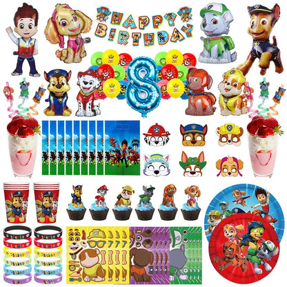 Paw Patrol Birthday Decoration Skye Birthday Decorations Set Balloons Backdrop Plates Cups Paw Patrol Birthday Party Favors Gift