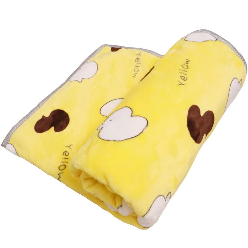 Soft Fluffy Flannel Dog Blanket Cute Cartoon Print Pet Bed Sheet Mat Warm Breathable Cat And Dog Sleeping Blankets Pet Supplies