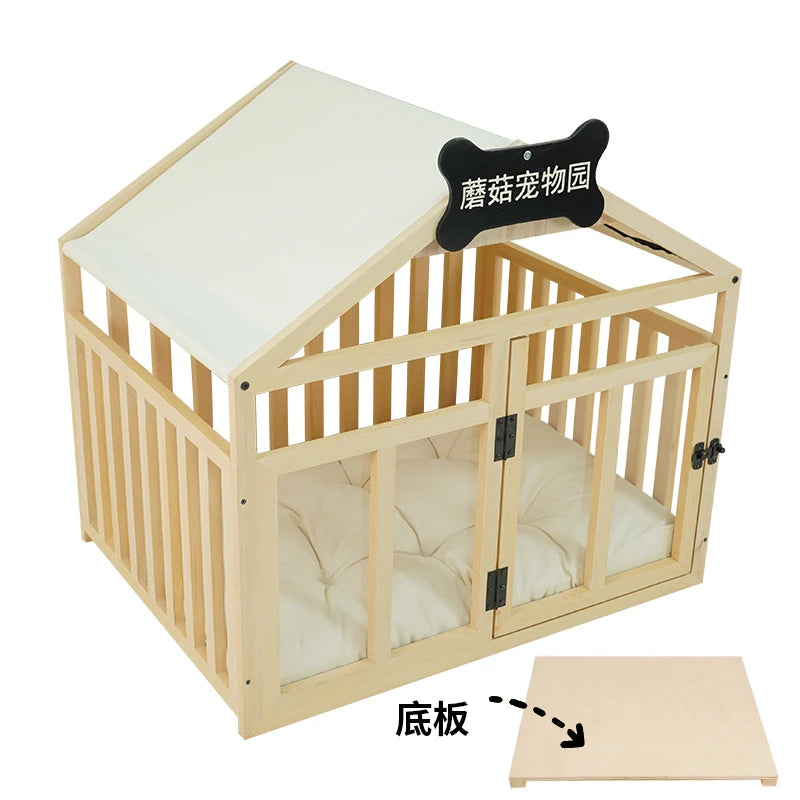 the MILKBONE HOUSE - Indoor Solid Wood Creativity Design Special Use Pet Doghouse, Detachable Washable Advanced Light Luxury Large Dogs Big Villa
