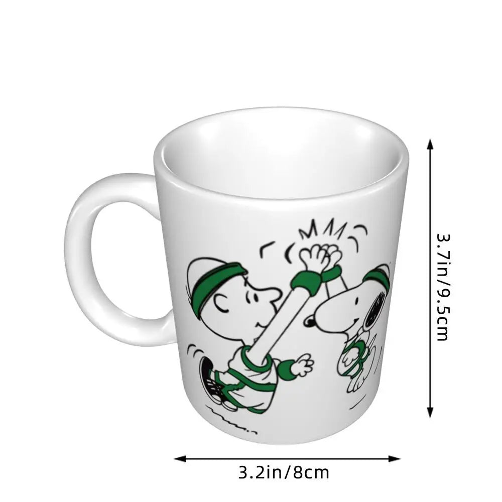 Manga Snoopy Woodstock Cartoon Dog Coffee Mug DIY Customized Ceramic Tea Milk Mug