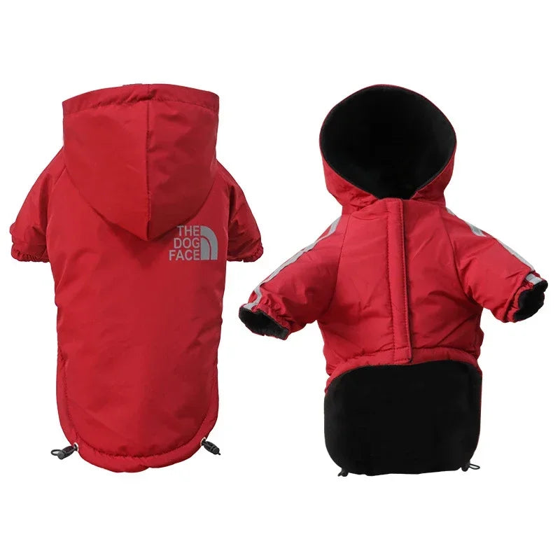 the REFLECTIVE ROVER JACKET - Reflective Pet Clothes, Autumn/Winter Pet Dog Waterproof Warm Coat, Cotton Hooded Jacket, The Dog Face Small Dog Clothes
