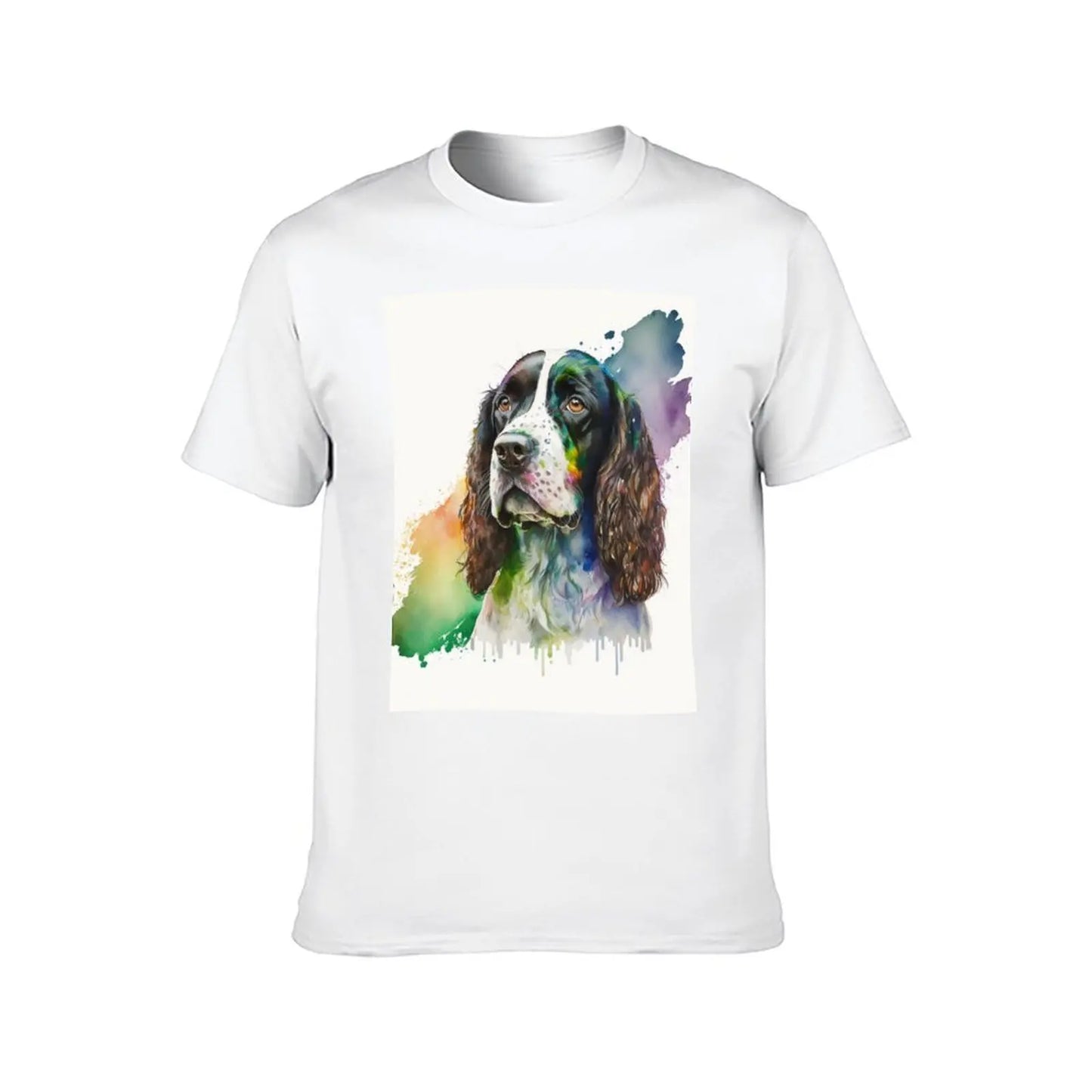 the SPRINGER SPANIEL - Watercolor English Springer Spaniel Digital Art T-Shirt