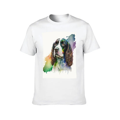 the SPRINGER SPANIEL - Watercolor English Springer Spaniel Digital Art T-Shirt