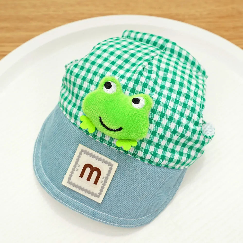 Three-piece Set Pet Cat Dog Chest Harness Traction Rope and Sun Hat Set Spring Summer Breathable Puppy Harness Dog Baseball Cap