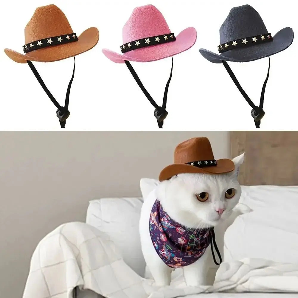 the CANINE COWBOY - British Pet Dog Hat, Star Cowboy Hat, Pet Supplies, Adjustable Dog Costume, Top Hat Headwear, Pet Hat & Dogs Caps, Pet Sun Hats for Cats/Dogs