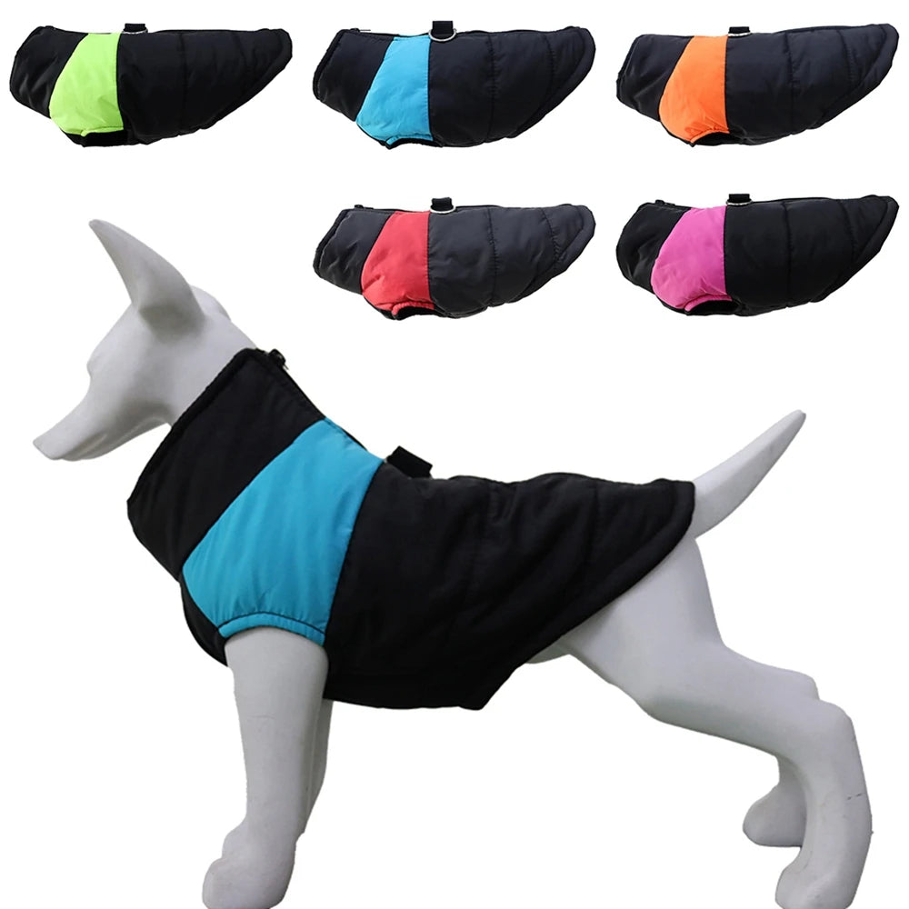 Waterproof Pet Dog Puppy Vest Jacket Winter Warm Dog Clothes Pet Padded Vest Zipper Jacket Coat For Small Medium Large Dogs