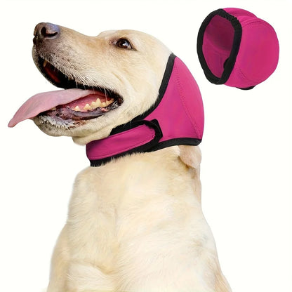 the WAVEGUARD EAR COVER - 1 Dog Swimming Ear Protector - High-Quality Non-Slip Headband Noise-Canceling Earmuffs, Suitable for Loud Environments, Beaches, Thunderstorms - Suitable for Dogs of All Sizes - Safe and Comfortable Design, Adjustable Headband