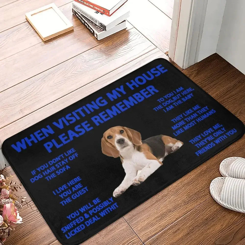 Beagle Dog Doormat Non-Slip Kitchen Bath Mat Living Room Door Floor Entrance Carpet Rug