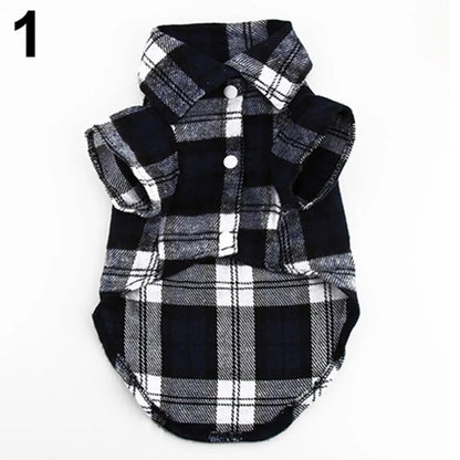 Small Dog Jacket dog clothes Pet Plaid Shirt Lapel Coat Cat Jacket Clothes Costume Tops dog accessories одежда для собак 2021