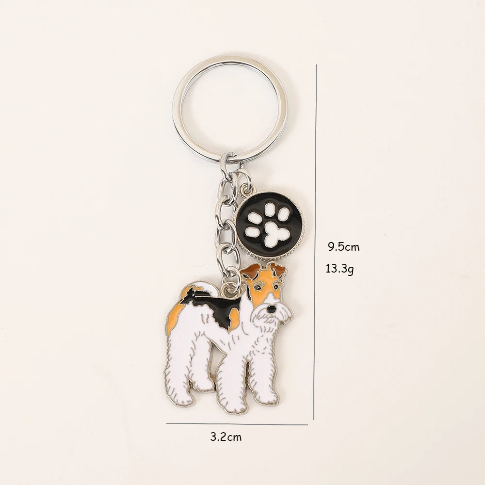 Pet dog car keychain pendant creative metal accessories key ring holiday gifts