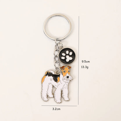 Pet dog car keychain pendant creative metal accessories key ring holiday gifts