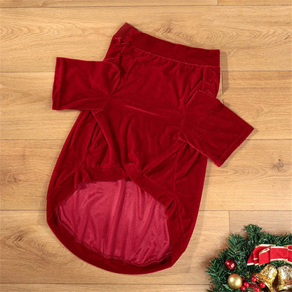 Christmas Big Dog Pullovers Autumn Winter Warm Pet Clothes for Medium Large Dogs Samoyed Husky Sweater mascotas Velvet Clothing