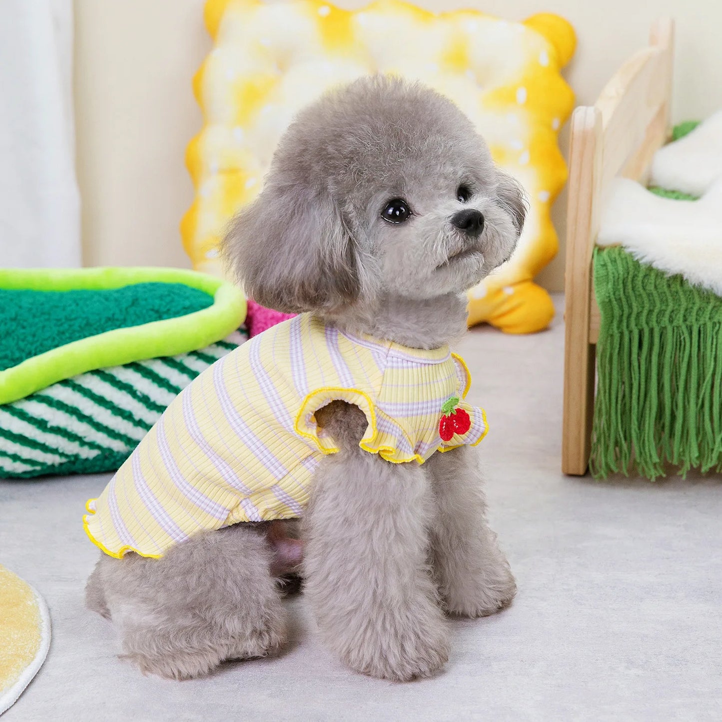 Pet Summer Vest for Dog Clothes Puppy Comfortable Doggy Clothing Vestidos for Small Medium Dogs Thin T Shirt With Strawberry