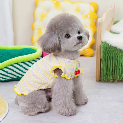 Pet Summer Vest for Dog Clothes Puppy Comfortable Doggy Clothing Vestidos for Small Medium Dogs Thin T Shirt With Strawberry
