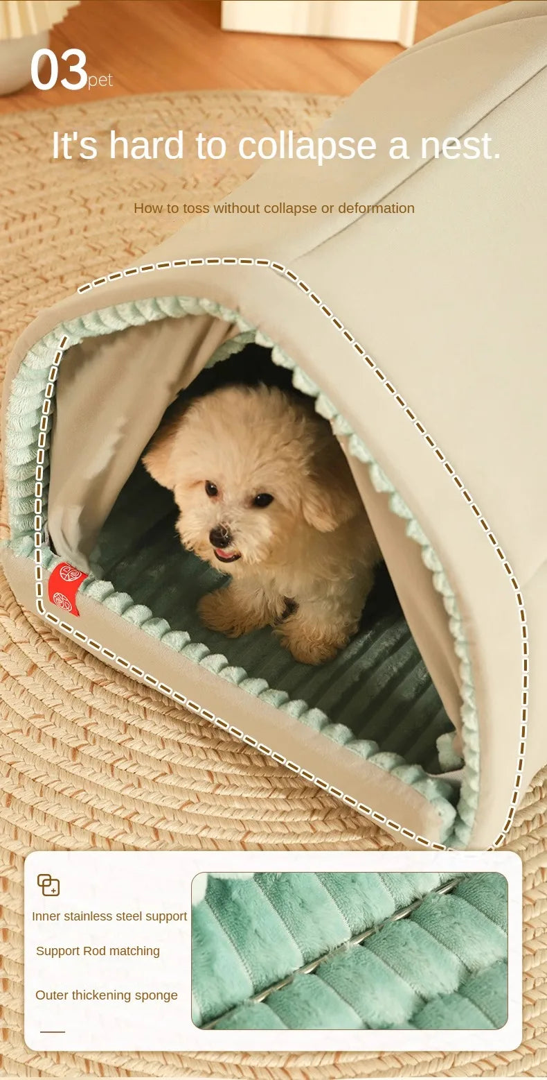 Winter Warm Small Dog House Closed Pet Winter Kennel House Cat Nest Four Seasons Universal