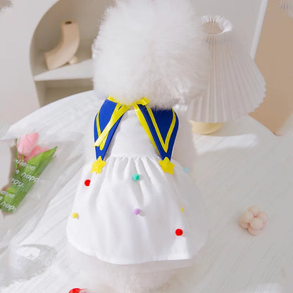 Dog Princess Dress Cute Pet Dog Mesh Dress Kitten Puppy Pet Skirt Dog Summer Dress Bow Lace Korean Poodle Chihuahua Dog Clothes
