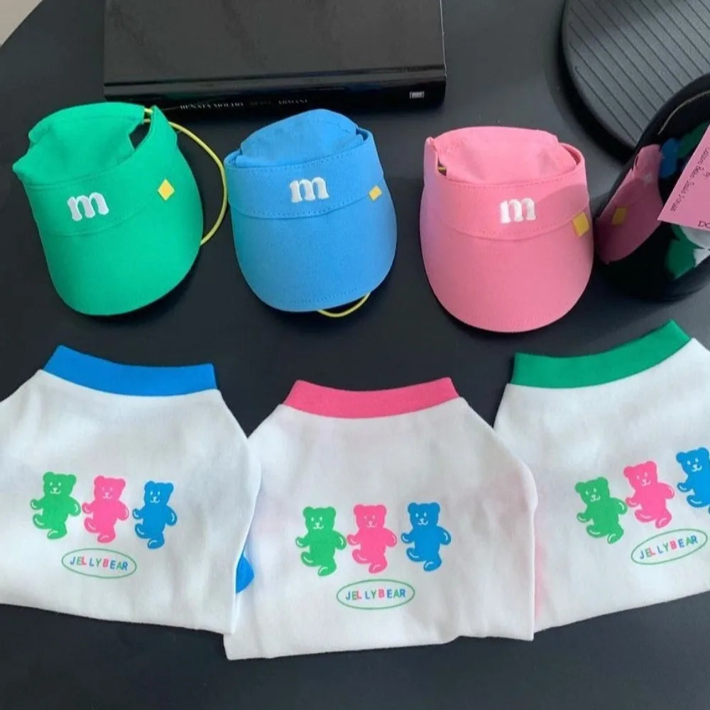the DOGGY VISOR - Outdoor Accessories, Fashion Puppy Baseball Hat, Cute Multicolor Dog Sunscreen Cap, Adjustable Portable Three-Color Sun Summer Hat