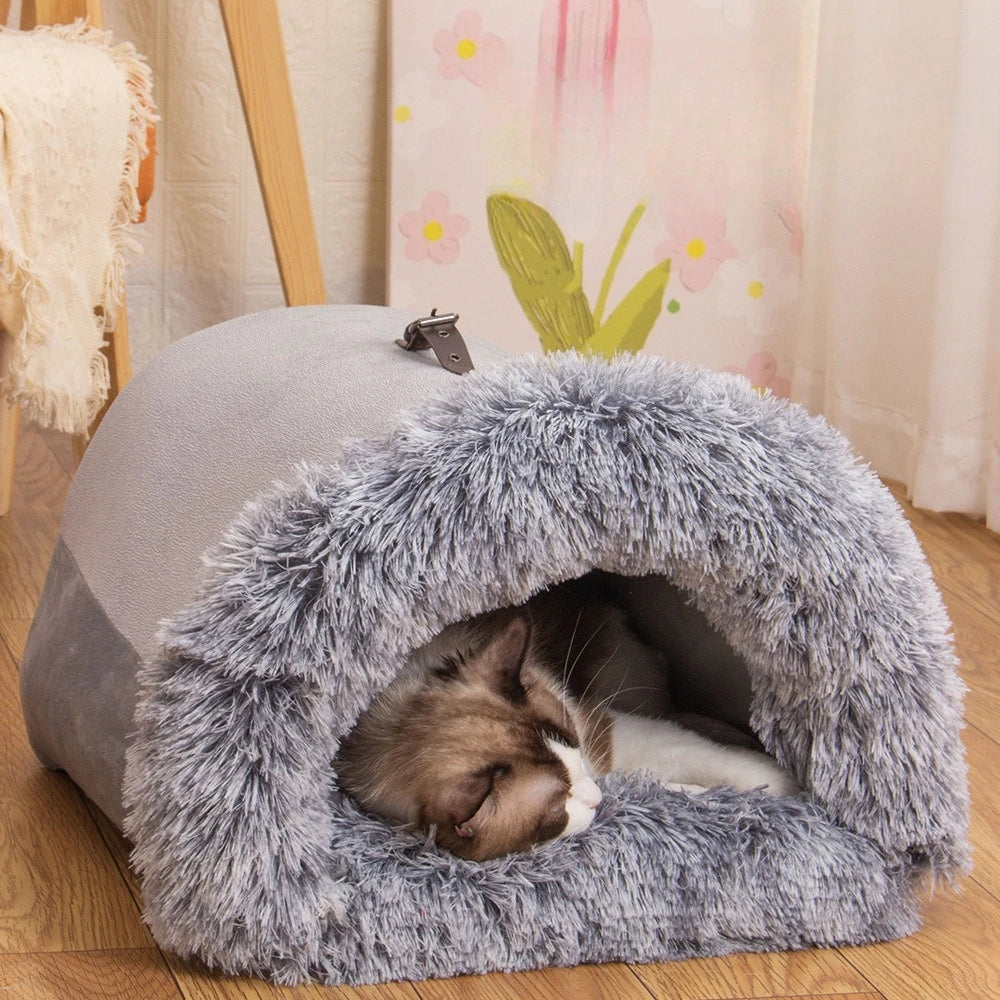 2025 New Spliced Portable Pet Nest Portable Autumn and Winter Warm Dog Kennel Moisture-proof Plush Cat Kennel Pet Supplies