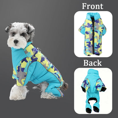 the WARMSTRIDE REFLECTIVE DOG JUMPSUIT - Windproof Dog Clothes, Winter Warm Puppy Jumpsuit, Reflective Pet Costume for Small/Medium Dogs/Cats, Chihuahua, Schnauzer Outfits