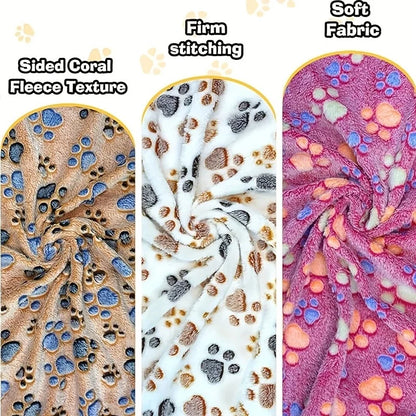 Soft Flannel Fleece Cat Dog Blanket Bed Mats Paw Foot Print Warm Pet Blanket Sleeping Beds Cover Mat For Dogs Cats Pets supplies