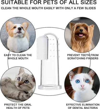 Super Soft Pet Finger Toothbrush Cat Dog Silica Gel Tooth Brush Bad Breath Tartar Teeth Care Tools Dog Cat Cleaning Pet Supplies