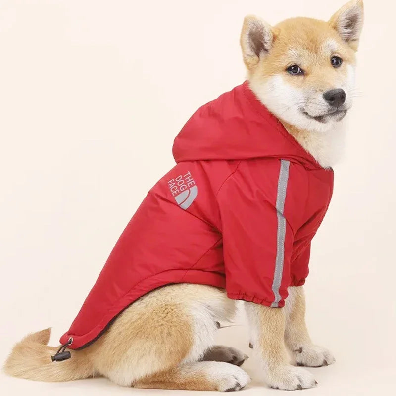 Pet Dog Waterproof Coat Reflective Puppy Warm Cotton Jacket Autumn Winter Hoodie Clothing For Dogs Cats Clothes