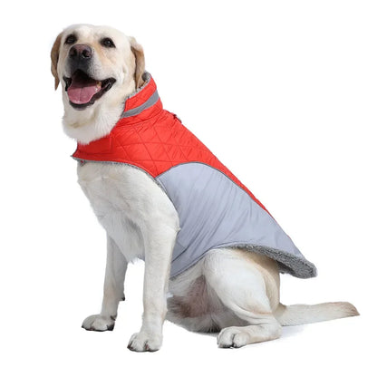 Reflective Pet Clothes For Small Large Dogs Warm Thicken Fleece Dog Vest Coat For Winter Plaid Puppy Parka With D-ring Labrador