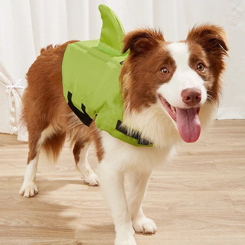Dog Life Jacket Shark Fin Puppy Life Jacket Adjustable Dog Swimming Safety Jacket with Handle Dog Surfing Vest