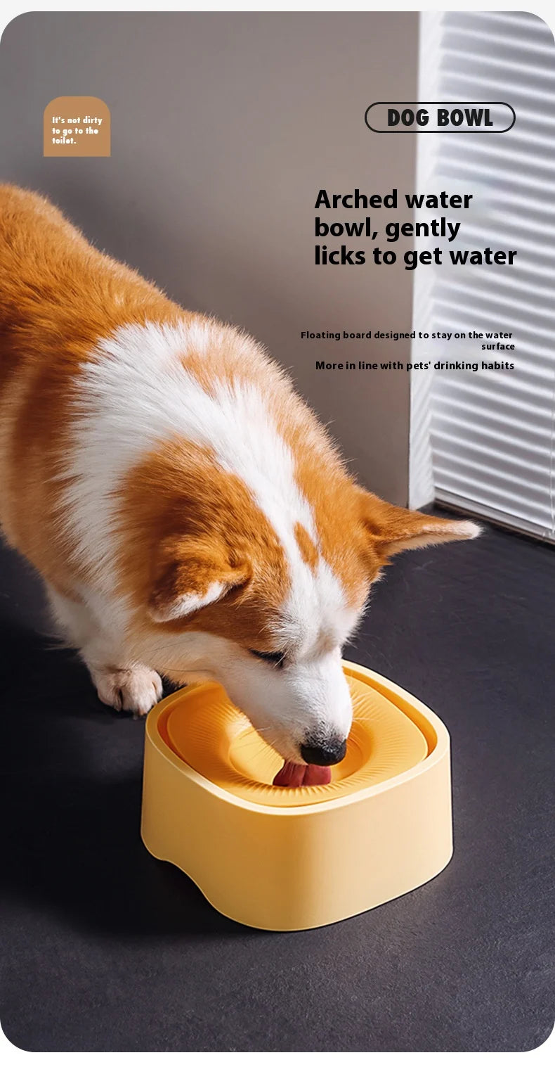 Anti-Splash Pet Water Bowl - No Mess Drinking Dish for Cats & Dogs with Floating Design Keeps Chin Dry Easy Clean