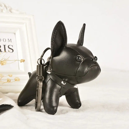 Kawaii Cute Chubby Leather Keychain French Bulldog Charm Dog Dolls Bag Hanging Exquisite Dog Pendant Friend
