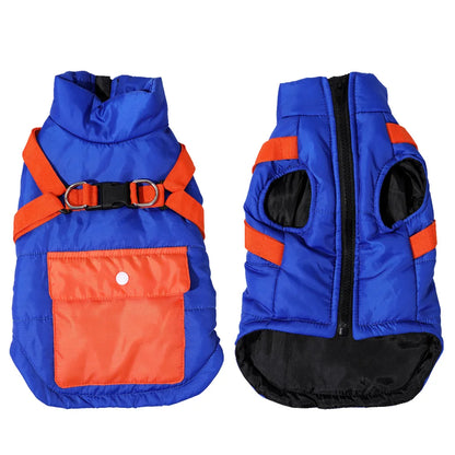 Pet Dog Jacket For Small Medium Dogs Cats With Harness Winter Warm Puppy Clothing Waterproof Coat Yorkshire Bulldog Pug Clothing