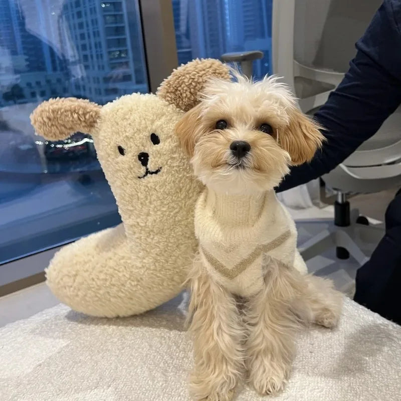 Winter Dog Pillow To Protect Cervical Spine Deep Sleep U-Shaped Pillow Fall Plush Warm Cat Pillow Sleep Pillow Dog Supplies