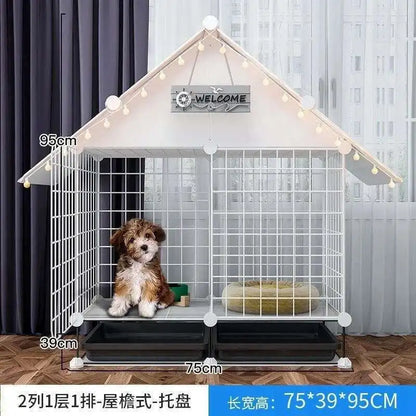 Simple Iron Living Room Dog Houses Indoor Balcony Pomeranian Teddy Dog Kennel Pet Fences Creative Home Puppy Courtyard Pet Cage