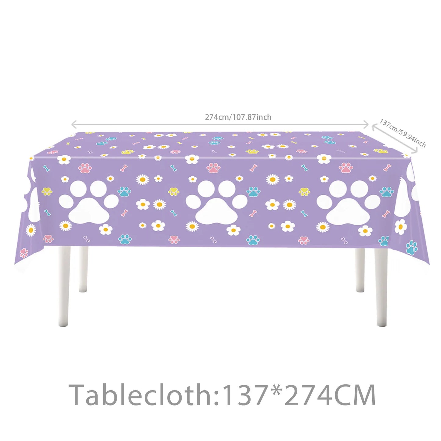 Dog Birthday Party Supplies Pink Blue Paw Paper Plates Napkins Cups Cute Puppy Theme Kids Birthday Baby Shower Party Table Decor