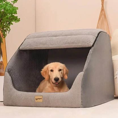 New Kennel Warm Winter Medium Large Dog Golden Retriever Removable and Washable Closed Bed Room  Villa Cat Nest Pet Supplies