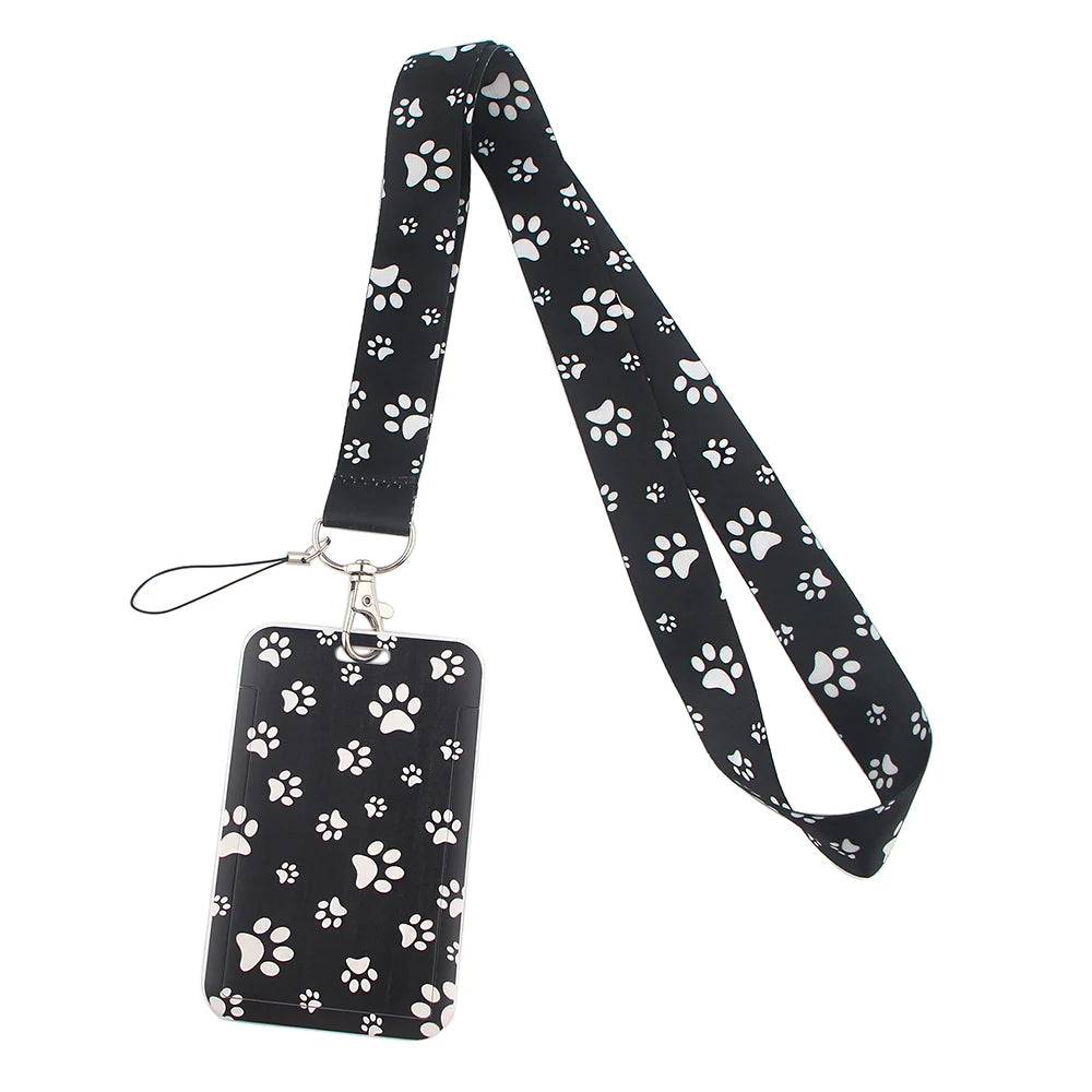 DZ1404 Dog Paw Print Lanyards for Key Neck Strap lanyard card ID Holder Gym Key Chain Key Badge Holder DIY Hang Rope Key Rings