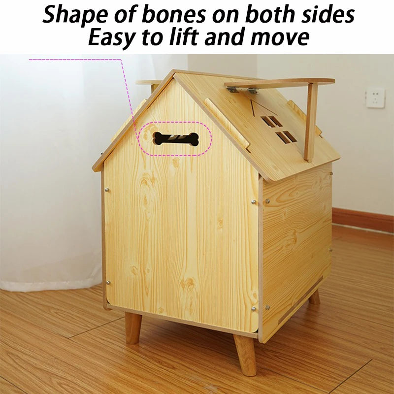 Indoor Dog House Bed Door Small Medium Cat Dog Kennel Outdoor Comfortable Puppy House Inside with Vents Pets Cage Supplies